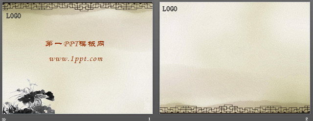 古典窗棂背景中国风PPT模板
