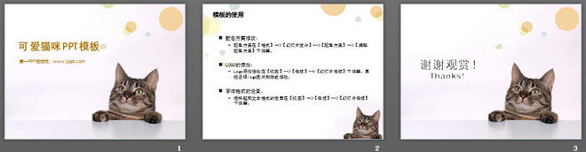 可爱猫咪幻灯片模板下载