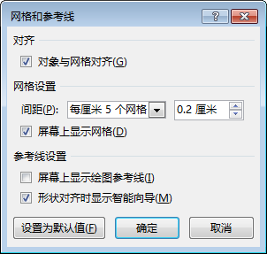 PowerPoint“网格和参考线”对话框 PowerPoint“网格和参考线”对话框