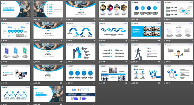 蓝色摄影行业公司简介PPT模板