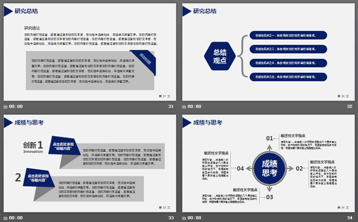 蓝色经典实用毕业论文开题报告PPT模板