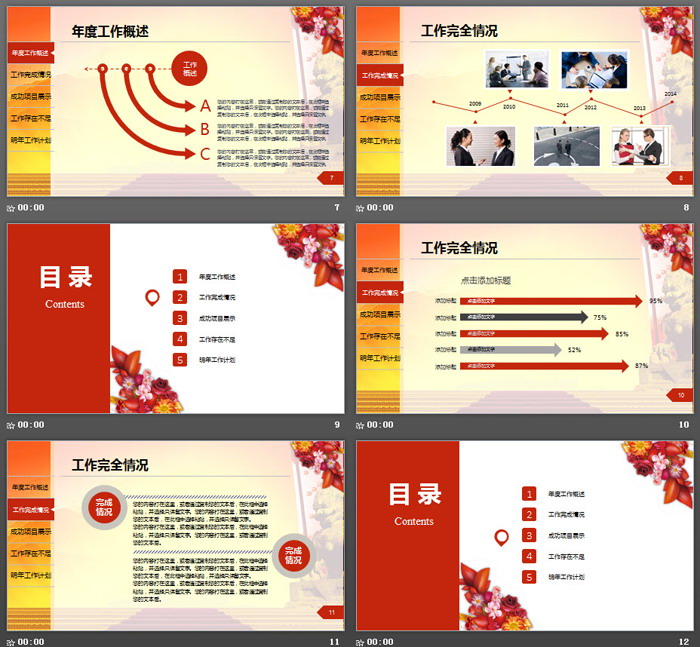 喜庆开门红设计的房地产工作总结汇报PPT模板