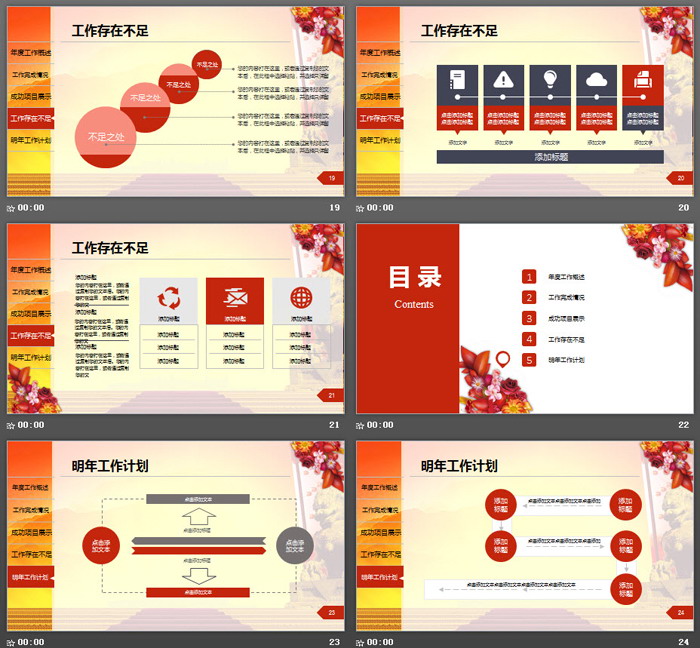 喜庆开门红设计的房地产工作总结汇报PPT模板