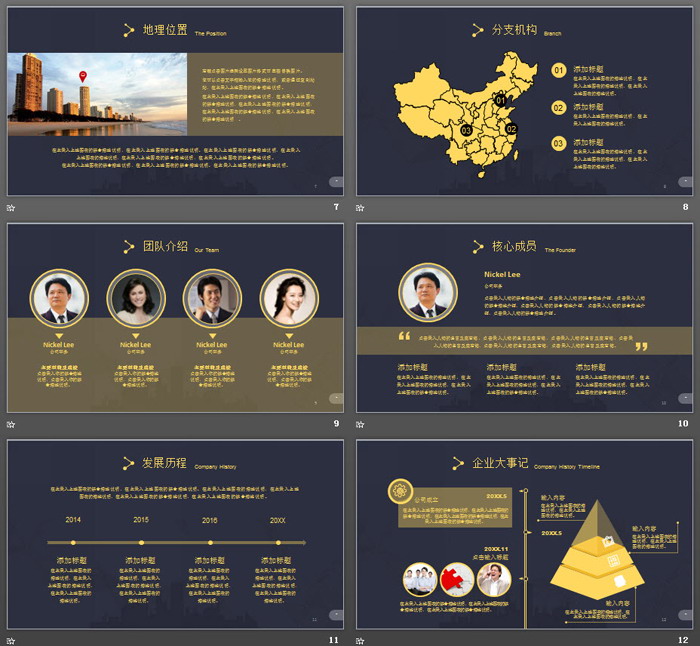 黑金精致公司简介企业宣传PPT模板