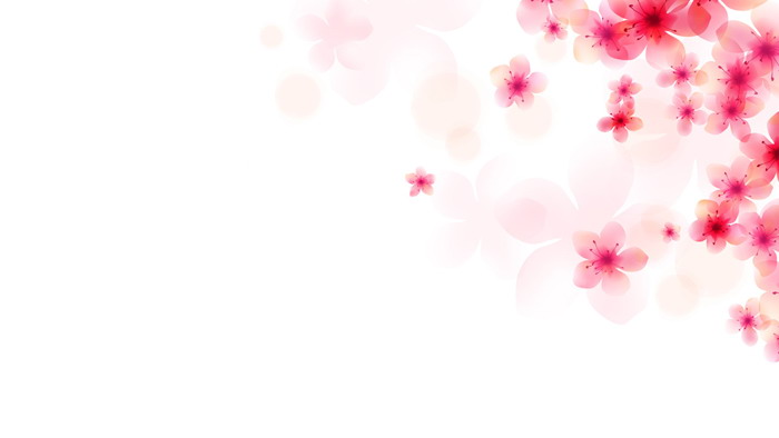 五张粉色唯美桃花PPT背景图片
