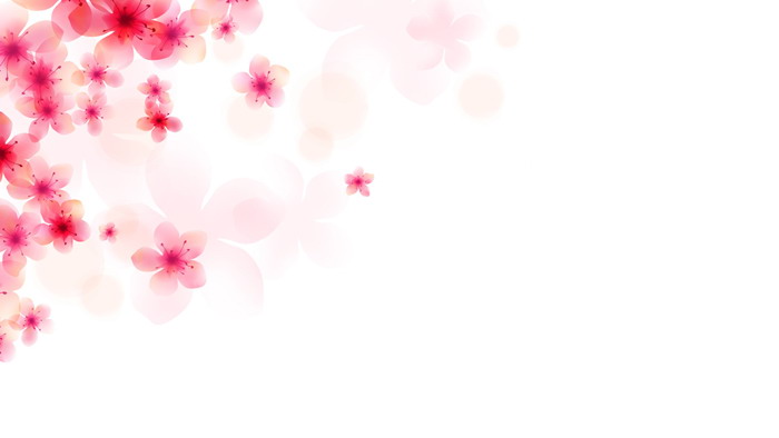 五张粉色唯美桃花ppt背景图片