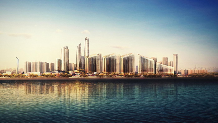 三张海滨城市PPT背景图片