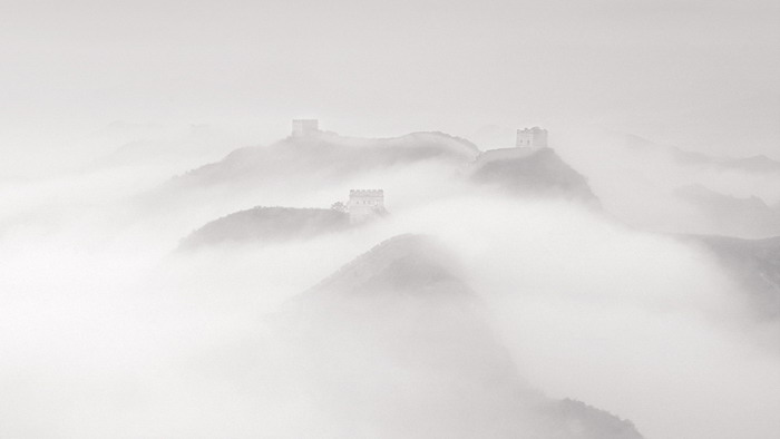 五张精致中国古建筑PPT背景图片