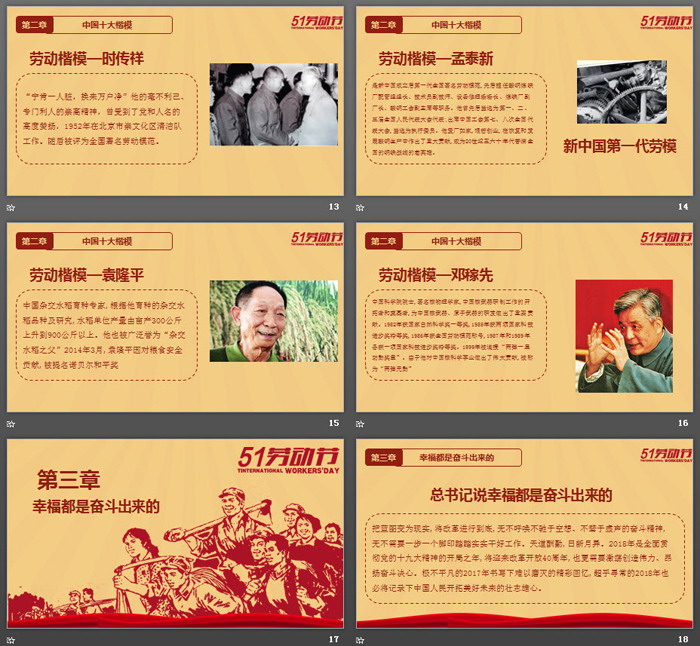 文革风格的五一劳动节PPT模板