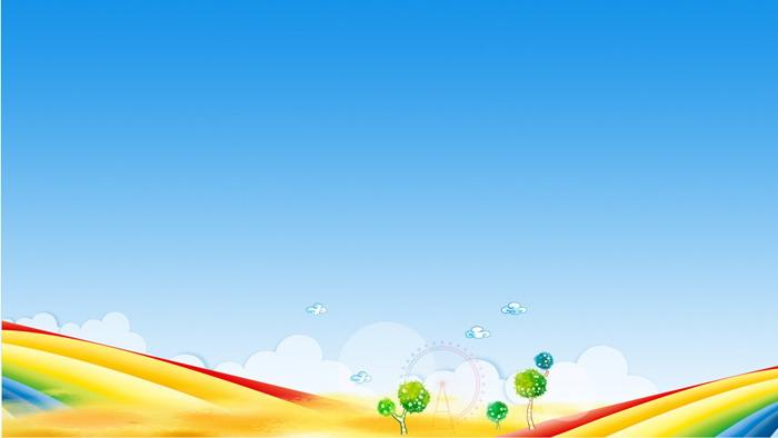 五张可爱卡通彩虹房子PPT背景图片
