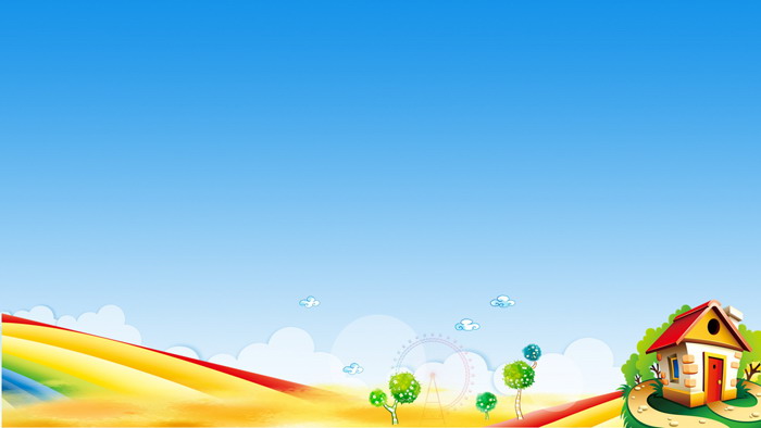 五张可爱卡通彩虹房子PPT背景图片