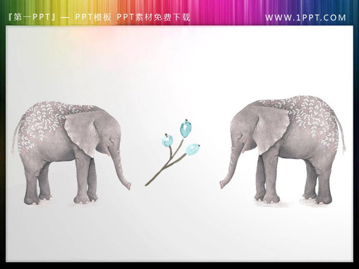 12张可爱水彩小动物PPT小插图
