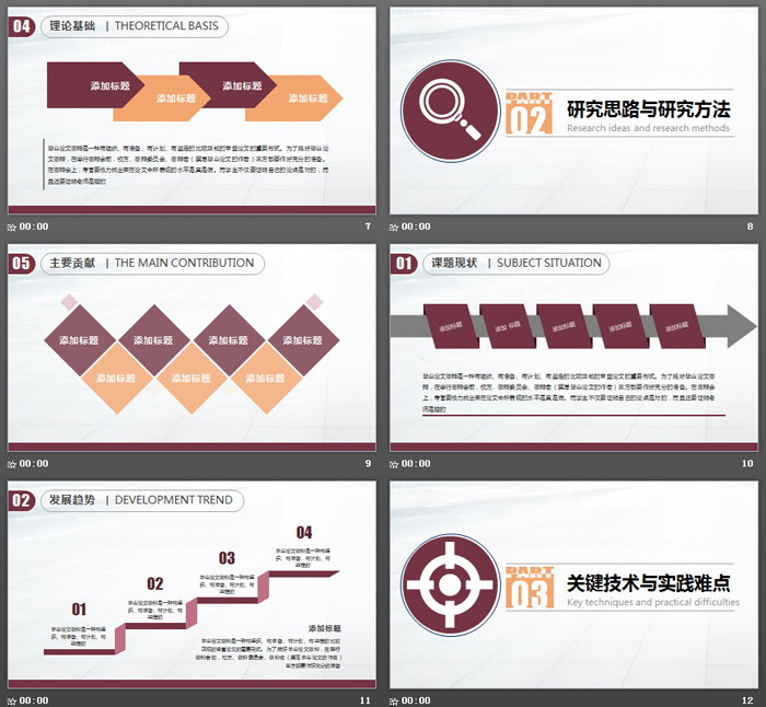 简洁实用毕业答辩PPT模板免费下载