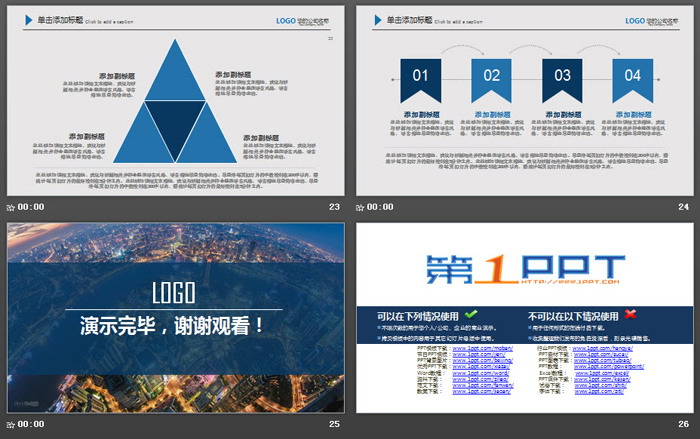 大气城市建筑鸟瞰图背景通用商务PPT模板