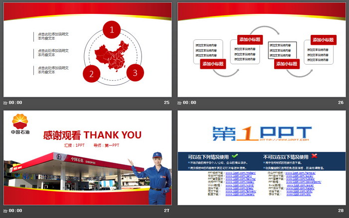 中石化加油站工作总结汇报PPT模板