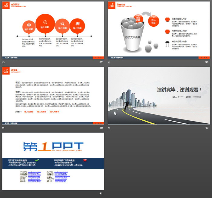 实用商业融资计划书PPT模板