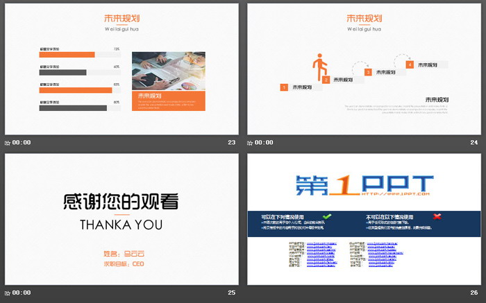 橙色简洁个人简历PPT模板