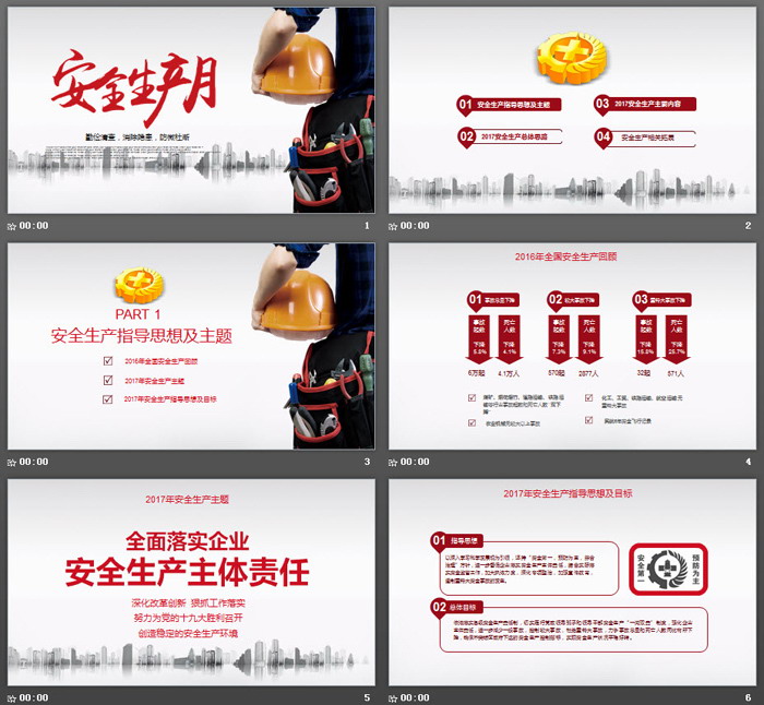 安全生产月PPT模板