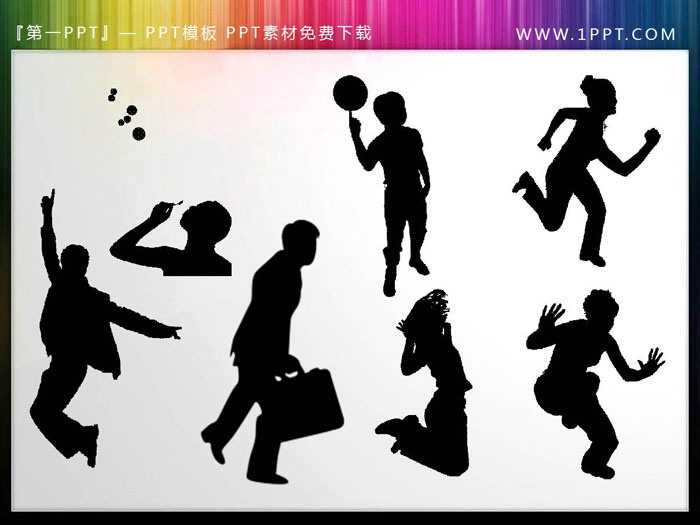 6组运动主题PPT人物剪影