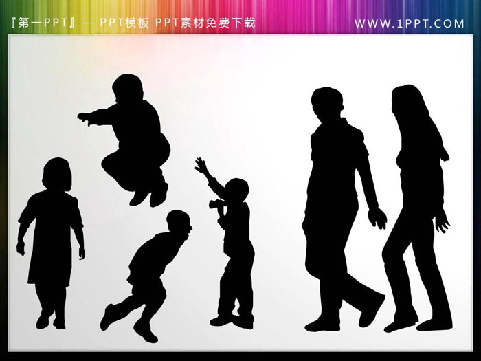 6组运动主题PPT人物剪影