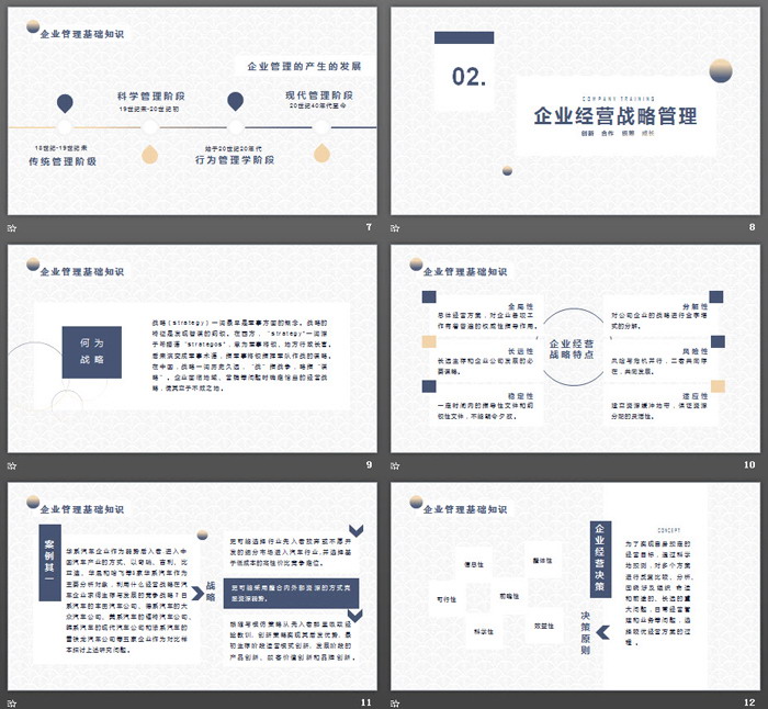 蓝色简洁企业管理培训PPT下载