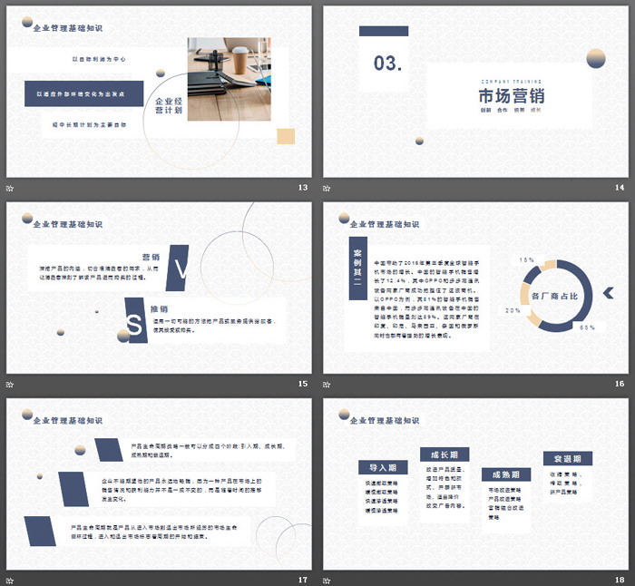 蓝色简洁企业管理培训PPT下载