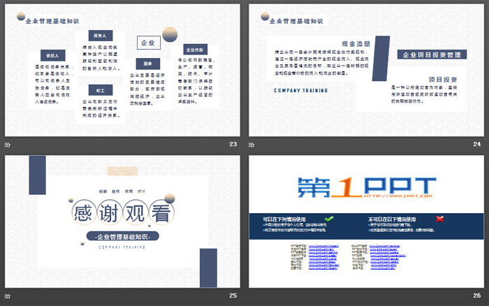 蓝色简洁企业管理培训PPT下载