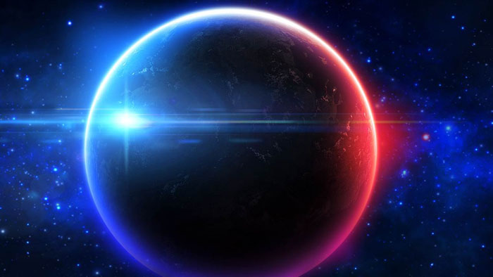 三张炫酷星空星球PPT背景图片