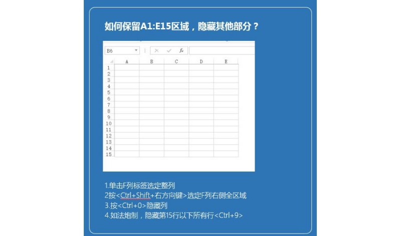 如何隐藏Excel剩余的行和列？