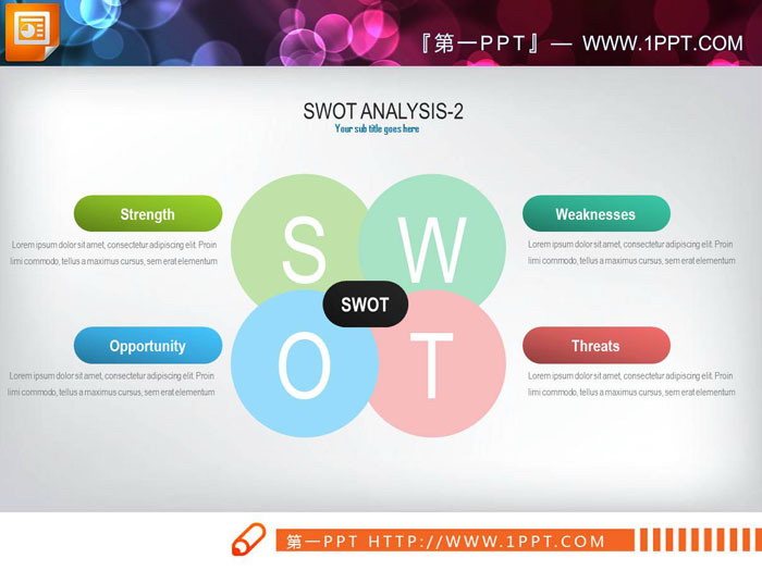 彩色通用swot分析说明图表