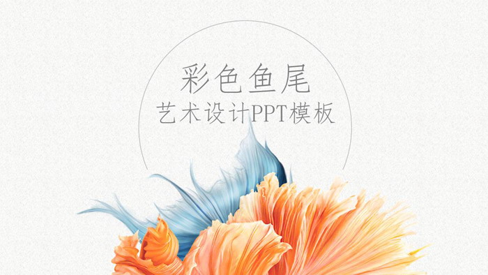 简洁优美的金鱼图案PPT模板