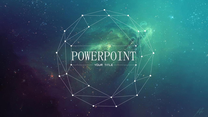 蓝色星空背景唯美风格科技PPT模板