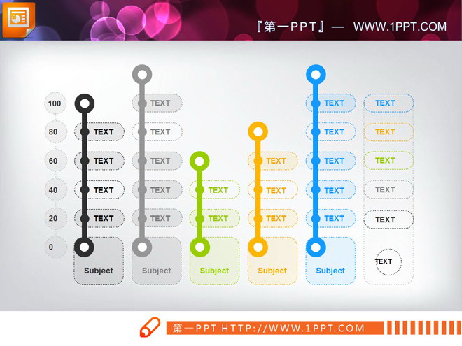 简洁创意柱状图PPT图表下载