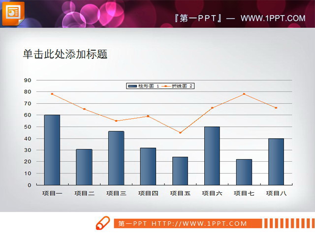 常用的PPT柱状图折线图素材