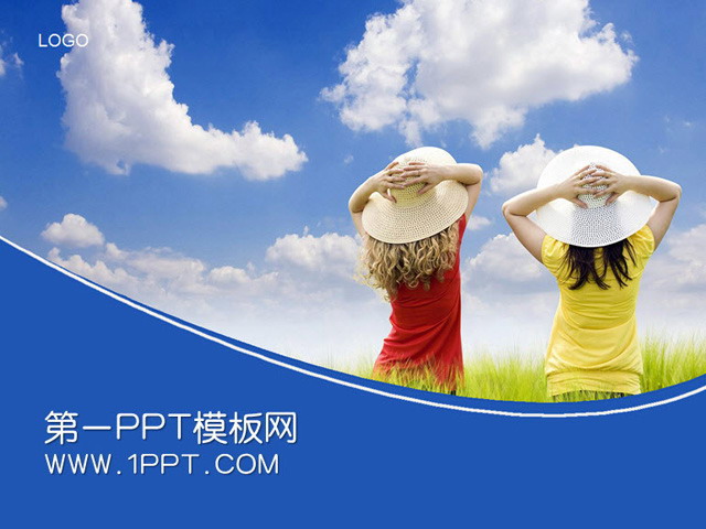 女孩背景PPT模板下载
