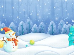 卡通雪人PPT背景图片素材免费下载