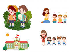 卡通幼师小朋友幼儿园PPT素材