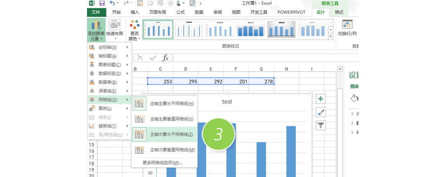 如何调整Excel图表的网格线密度？