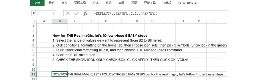 excel如何批量设置英语句子的首字母大写？