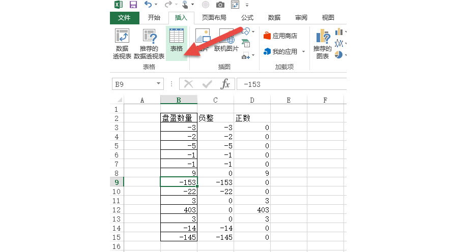 Excel如何将一列中的正数和负数分到两列？